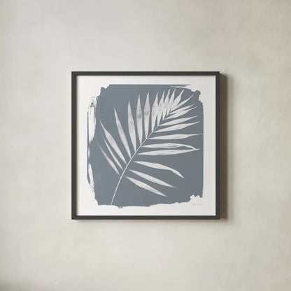 Nature by the Lake Frond II Sq Natural by Piper Rhue. Shown in a sleek black glass frame for a contemporary gallery look. Available as an archival giclee rolled canvas, fine art paper, or poster print. SKU 71824a.