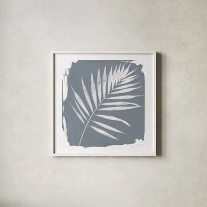 Nature by the Lake Frond II Sq Natural by Piper Rhue. Shown in a crisp white glass frame for a clean and minimalist style. Available as an archival giclee rolled canvas, fine art paper, or poster print. SKU 71824a.