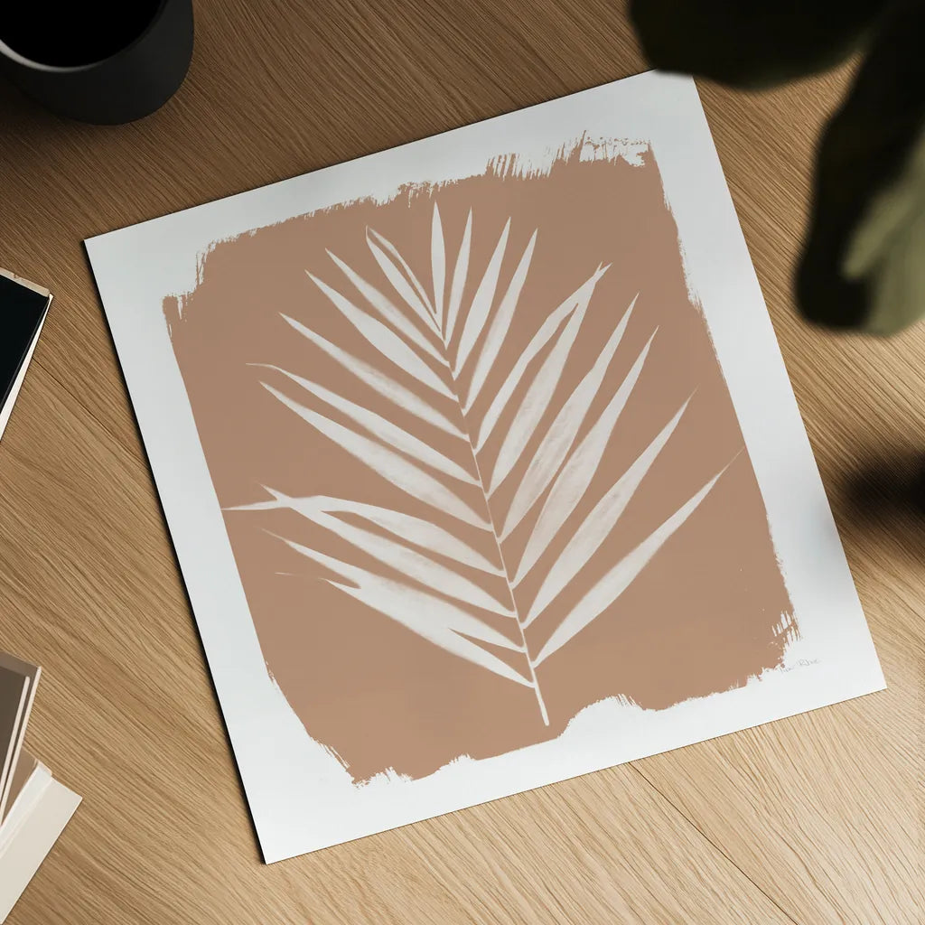 Nature by the Lake Frond III Sq Natural by Piper Rhue. Shown as a detailed flat fine art print, highlighting archival giclee quality. Available as an archival giclee rolled canvas, fine art paper, or poster print. SKU 71825a.