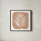 Nature by the Lake Frond III Sq Natural by Piper Rhue. Shown in a sleek black glass frame for a contemporary gallery look. Available as an archival giclee rolled canvas, fine art paper, or poster print. SKU 71825a.