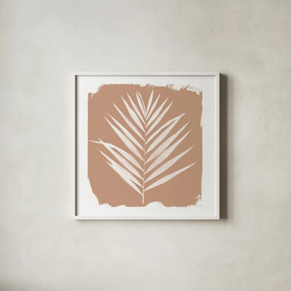 Nature by the Lake Frond III Sq Natural by Piper Rhue. Shown in a crisp white glass frame for a clean and minimalist style. Available as an archival giclee rolled canvas, fine art paper, or poster print. SKU 71825a.