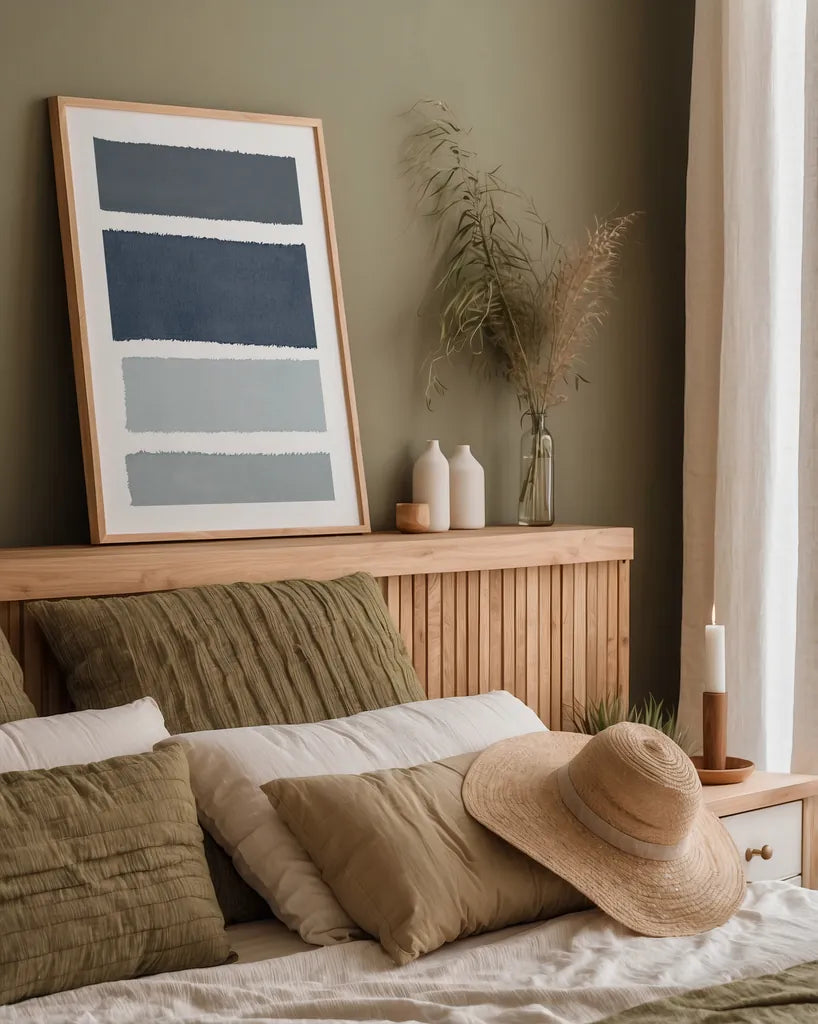 Painted Weaving I Gray by Piper Rhue. shown as a paper print in a natural frame. Available as a archival giclee rolled canvas, fine art paper, or poster print. SKU 66593h.