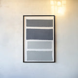 Painted Weaving I Gray by Piper Rhue. shown as a paper print in a black flame. Available as a archival giclee rolled canvas, fine art paper, or poster print. SKU 66593h.
