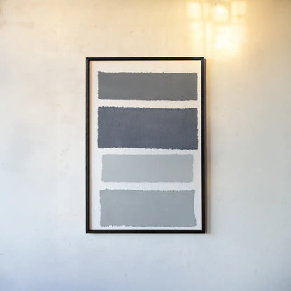 Painted Weaving I Gray by Piper Rhue. shown as a paper print in a black flame. Available as a archival giclee rolled canvas, fine art paper, or poster print. SKU 66593h.