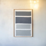 Painted Weaving I Gray by Piper Rhue. shown as a paper print in a natural frame. Available as a archival giclee rolled canvas, fine art paper, or poster print. SKU 66593h.