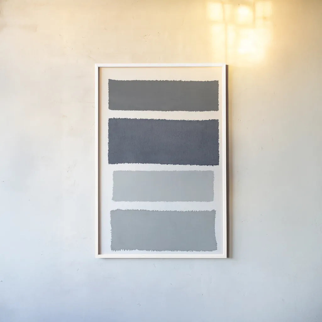 Painted Weaving I Gray by Piper Rhue. shown as a paper print in a white frame. Available as a archival giclee rolled canvas, fine art paper, or poster print. SKU 66593h.