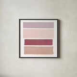 Painted Weaving I Mesa on White Sq by Piper Rhue. Shown in a sleek black glass frame for a contemporary gallery look. Available as an archival giclee rolled canvas, fine art paper, or poster print. SKU 43225a.