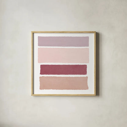Painted Weaving I Mesa on White Sq by Piper Rhue. Shown in a natural wood glass frame for a timeless modern aesthetic. Available as an archival giclee rolled canvas, fine art paper, or poster print. SKU 43225a.
