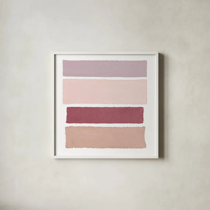 Painted Weaving I Mesa on White Sq by Piper Rhue. Shown in a crisp white glass frame for a clean and minimalist style. Available as an archival giclee rolled canvas, fine art paper, or poster print. SKU 43225a.