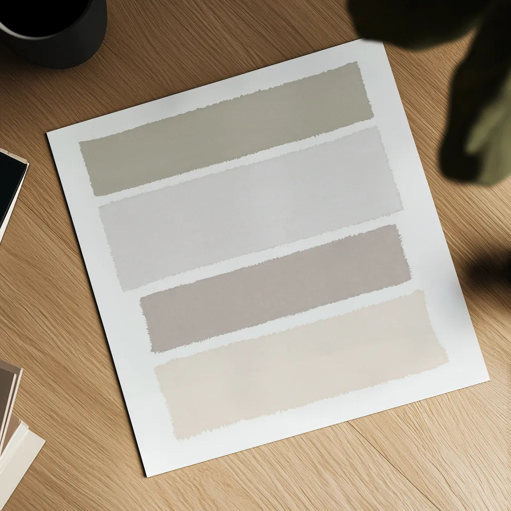 Painted Weaving I Neutral on White Sq by Piper Rhue. Shown as a detailed flat fine art print, highlighting archival giclee quality. Available as an archival giclee rolled canvas, fine art paper, or poster print. SKU 42926a.