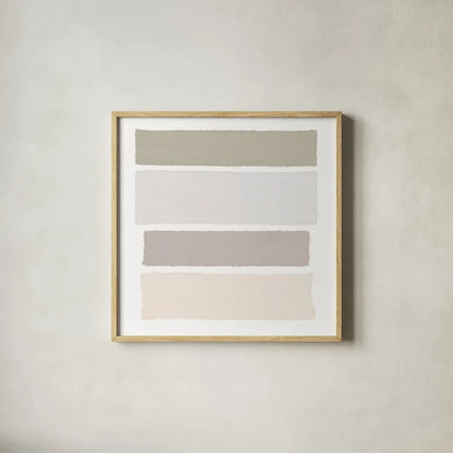 Painted Weaving I Neutral on White Sq by Piper Rhue. Shown in a natural wood glass frame for a timeless modern aesthetic. Available as an archival giclee rolled canvas, fine art paper, or poster print. SKU 42926a.