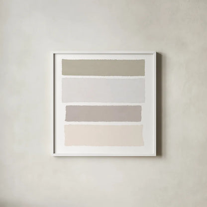 Painted Weaving I Neutral on White Sq by Piper Rhue. Shown in a crisp white glass frame for a clean and minimalist style. Available as an archival giclee rolled canvas, fine art paper, or poster print. SKU 42926a.