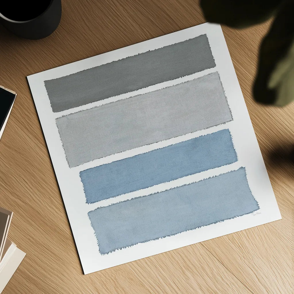 Painted Weaving I on White Sq by Piper Rhue. Shown as a detailed flat fine art print, highlighting archival giclee quality. Available as an archival giclee rolled canvas, fine art paper, or poster print. SKU 32579a.