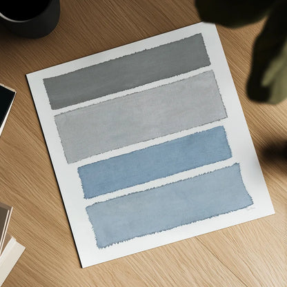 Painted Weaving I on White Sq by Piper Rhue. Shown as a detailed flat fine art print, highlighting archival giclee quality. Available as an archival giclee rolled canvas, fine art paper, or poster print. SKU 32579a.