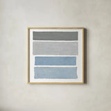 Painted Weaving I on White Sq by Piper Rhue. Shown in a natural wood glass frame for a timeless modern aesthetic. Available as an archival giclee rolled canvas, fine art paper, or poster print. SKU 32579a.
