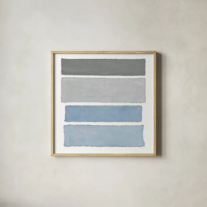 Painted Weaving I on White Sq by Piper Rhue. Shown in a natural wood glass frame for a timeless modern aesthetic. Available as an archival giclee rolled canvas, fine art paper, or poster print. SKU 32579a.