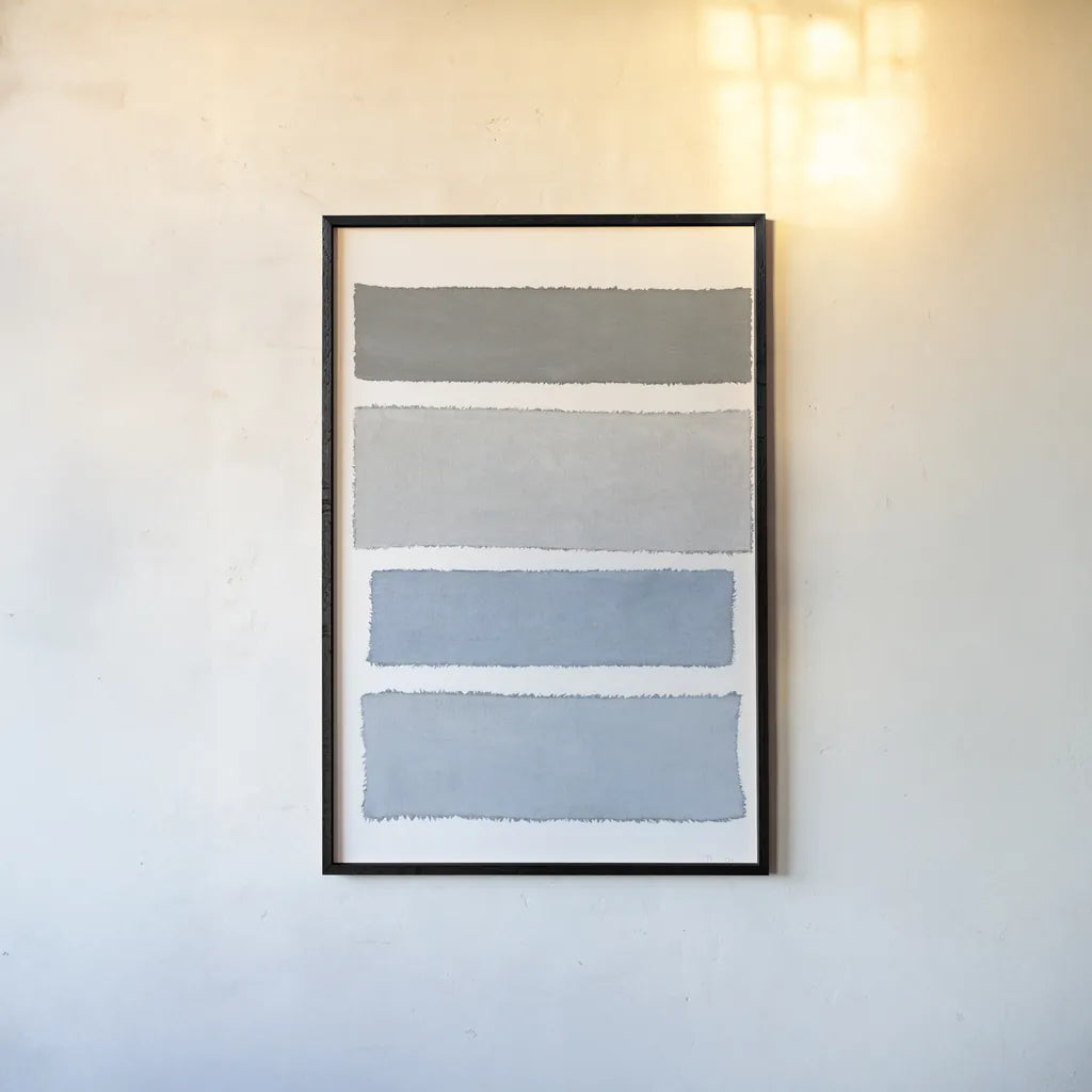 Painted Weaving I on White v2 by Piper Rhue. shown as a paper print in a black flame. Available as a archival giclee rolled canvas, fine art paper, or poster print. SKU 45439h.