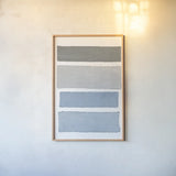Painted Weaving I on White v2 by Piper Rhue. shown as a paper print in a natural frame. Available as a archival giclee rolled canvas, fine art paper, or poster print. SKU 45439h.