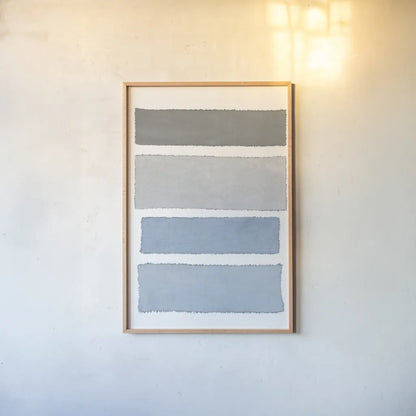 Painted Weaving I on White v2 by Piper Rhue. shown as a paper print in a natural frame. Available as a archival giclee rolled canvas, fine art paper, or poster print. SKU 45439h.