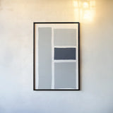 Painted Weaving III Gray by Piper Rhue. shown as a paper print in a black flame. Available as a archival giclee rolled canvas, fine art paper, or poster print. SKU 66594h.
