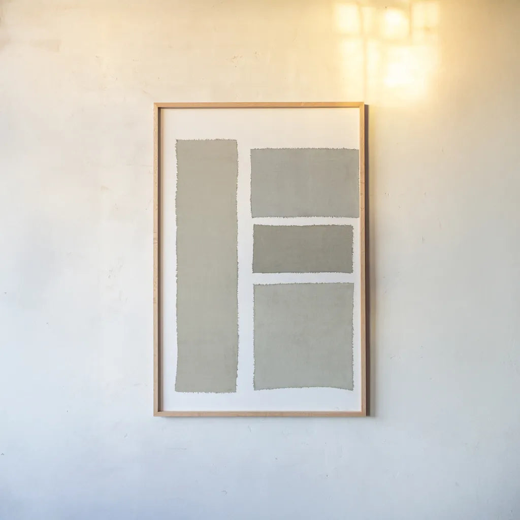 Painted Weaving III on White v2 by Piper Rhue. shown as a paper print in a natural frame. Available as a archival giclee rolled canvas, fine art paper, or poster print. SKU 45440h.