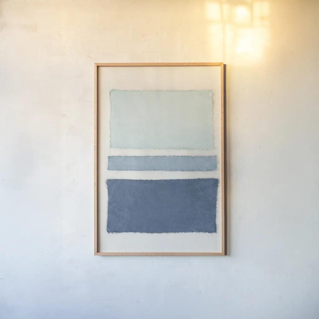 Painted Weaving V Crop by Piper Rhue. shown as a paper print in a natural frame. Available as a archival giclee rolled canvas, fine art paper, or poster print. SKU 30614h.