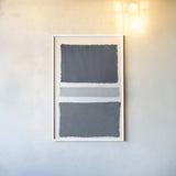 Painted Weaving V Gray by Piper Rhue. shown as a paper print in a white frame. Available as a archival giclee rolled canvas, fine art paper, or poster print. SKU 66595h.