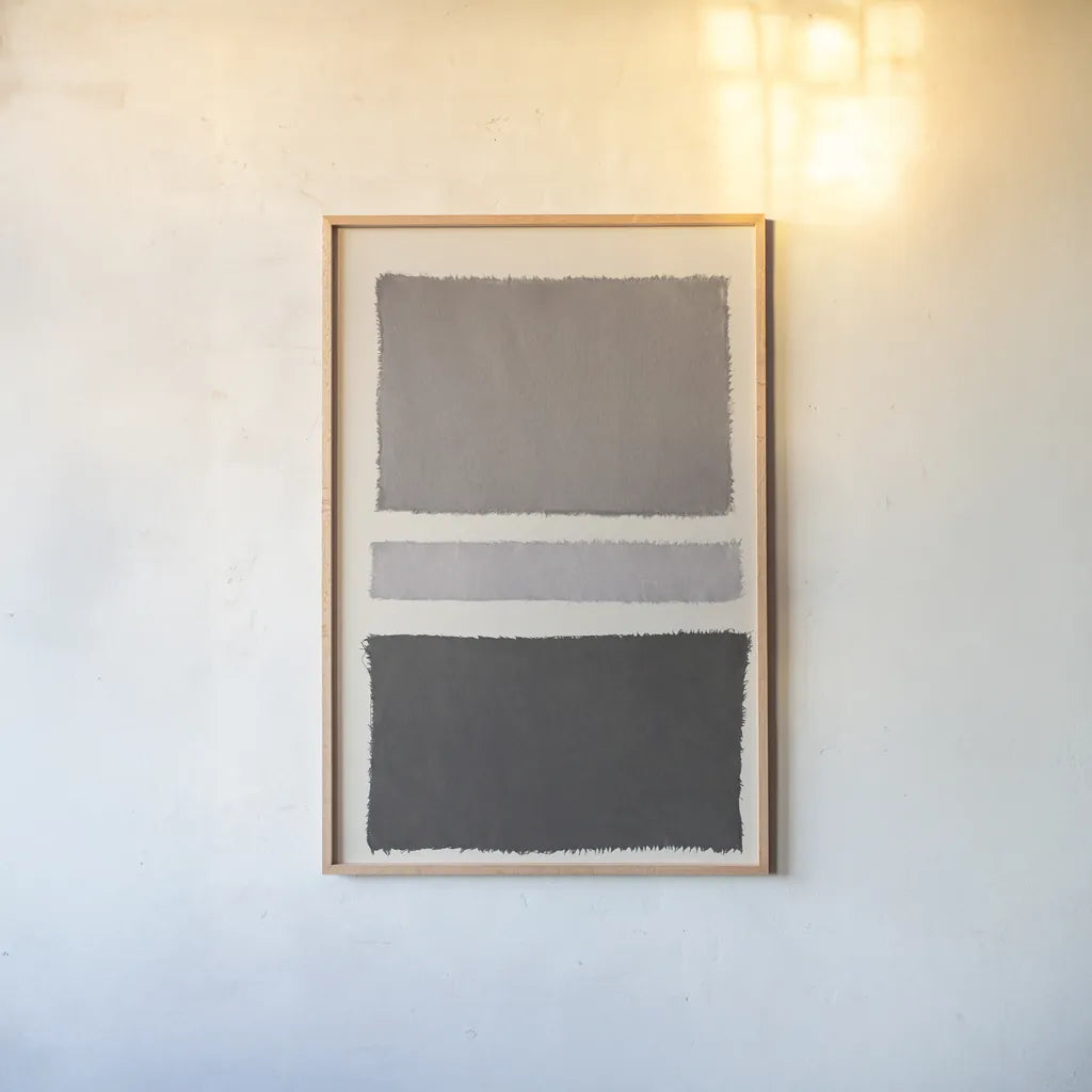 Painted Weaving VA Neutral by Piper Rhue. shown as a paper print in a natural frame. Available as a archival giclee rolled canvas, fine art paper, or poster print. SKU 76433h.