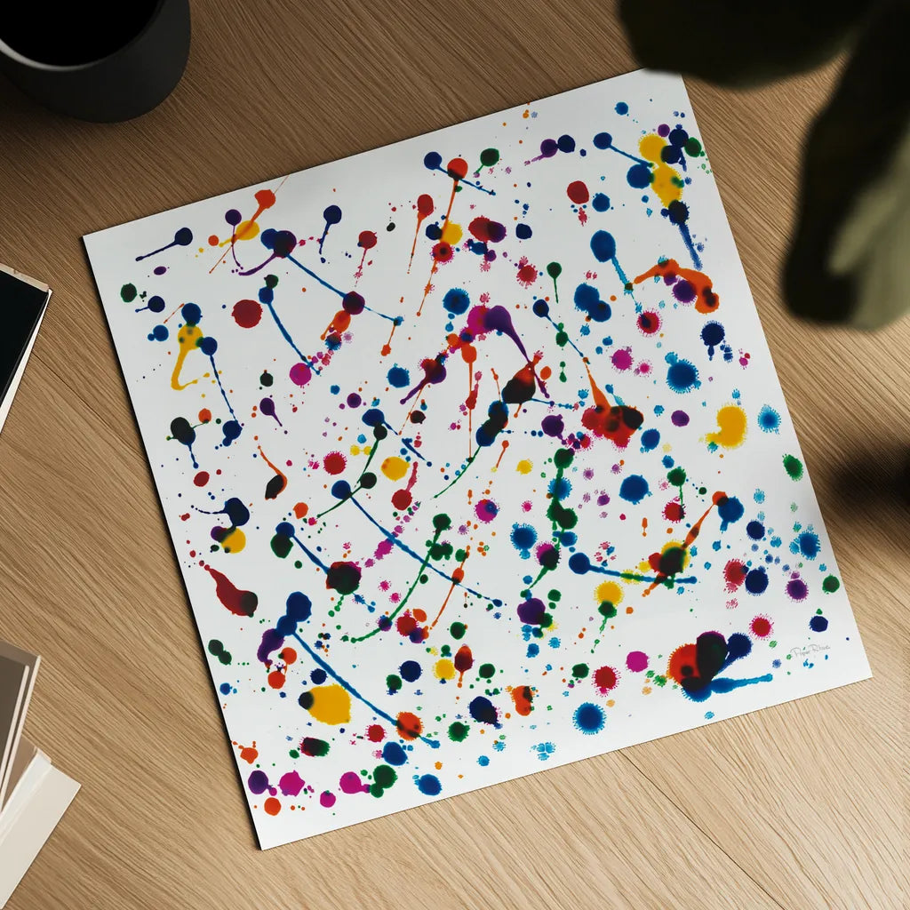 Party Lights by Piper Rhue. Shown as a detailed flat fine art print, highlighting archival giclee quality. Available as an archival giclee rolled canvas, fine art paper, or poster print. SKU 30613a.