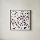 Party Lights by Piper Rhue. Shown in a sleek black glass frame for a contemporary gallery look. Available as an archival giclee rolled canvas, fine art paper, or poster print. SKU 30613a.