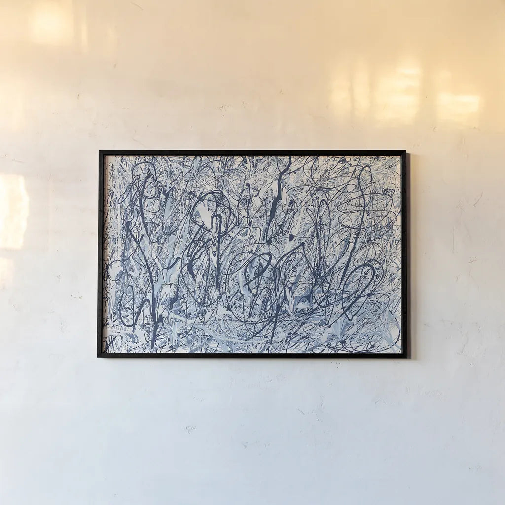 Shore Blues by Piper Rhue. shown as a paper print in a black flame. Available as a archival giclee rolled canvas, fine art paper, or poster print. SKU 30301i.