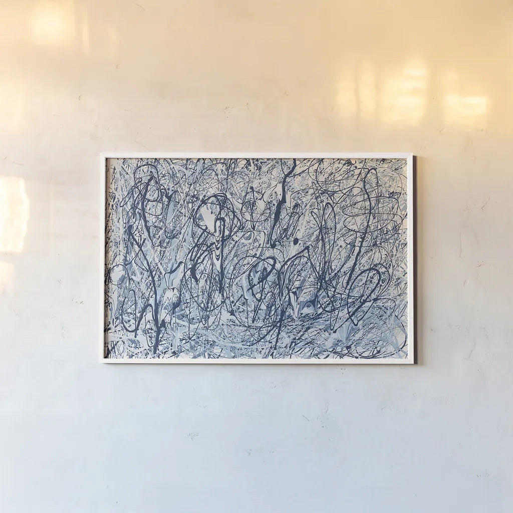 Shore Blues by Piper Rhue. shown as a paper print in a white frame. Available as a archival giclee rolled canvas, fine art paper, or poster print. SKU 30301i.