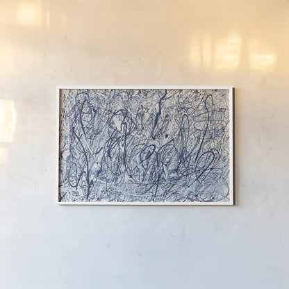 Shore Blues by Piper Rhue. shown as a paper print in a white frame. Available as a archival giclee rolled canvas, fine art paper, or poster print. SKU 30301i.