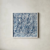 Shore Blues Crop by Piper Rhue. Shown in a crisp white glass frame for a clean and minimalist style. Available as an archival giclee rolled canvas, fine art paper, or poster print. SKU 30301a.