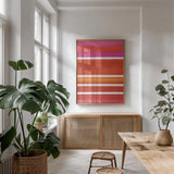 Some Like it Hot by Piper Rhue. shown as a print in a natural wood frame in a dining room. Available as a archival giclee rolled canvas, fine art paper, or poster print. SKU 46776h.