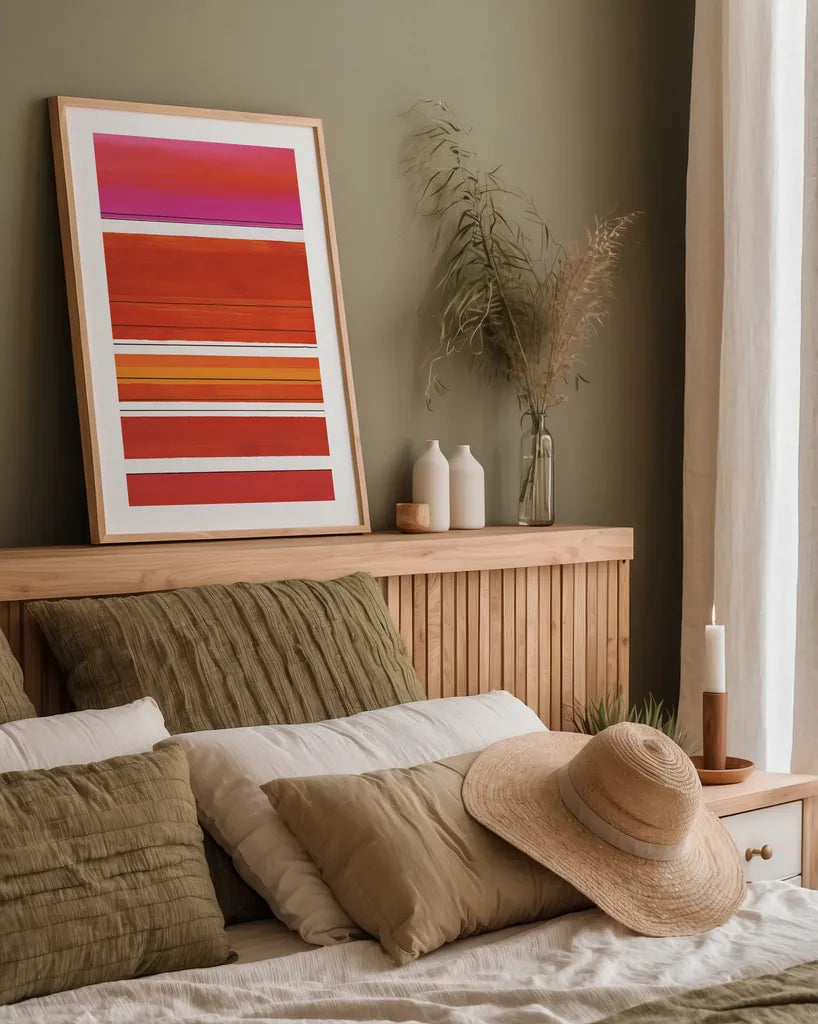 Some Like it Hot by Piper Rhue. shown as a paper print in a natural frame. Available as a archival giclee rolled canvas, fine art paper, or poster print. SKU 46776h.