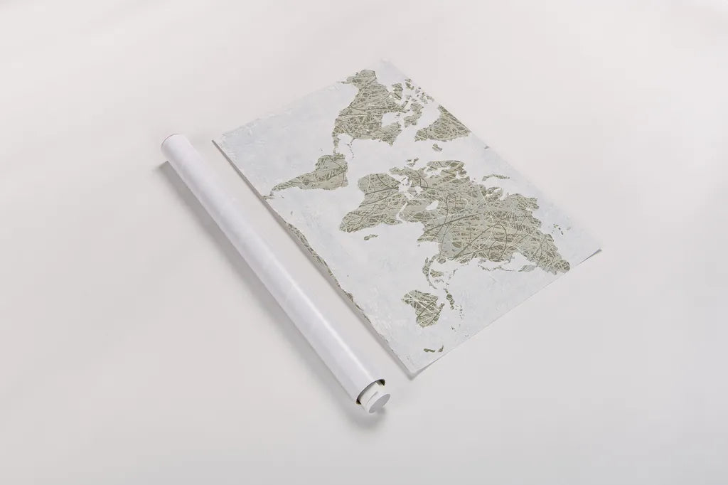 Spinning World by Piper Rhue. shown as a rolled paper print. Available as archival giclee rolled canvas, fine art paper, or poster print. SKU 30567i.