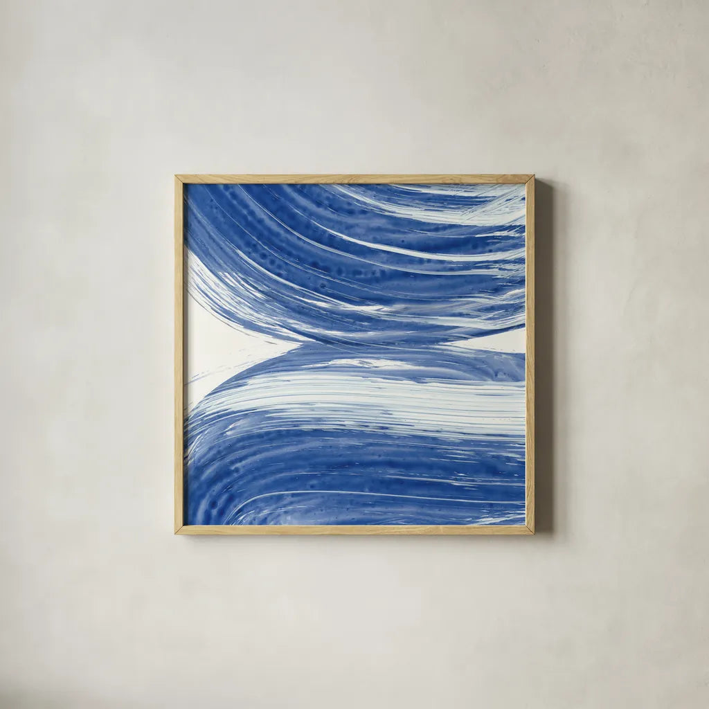 Swirl II by Piper Rhue. Shown in a natural wood glass frame for a timeless modern aesthetic. Available as an archival giclee rolled canvas, fine art paper, or poster print. SKU 32793a.