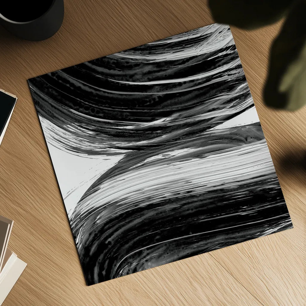 Swirl II BW by Piper Rhue. Shown as a detailed flat fine art print, highlighting archival giclee quality. Available as an archival giclee rolled canvas, fine art paper, or poster print. SKU 86082a.