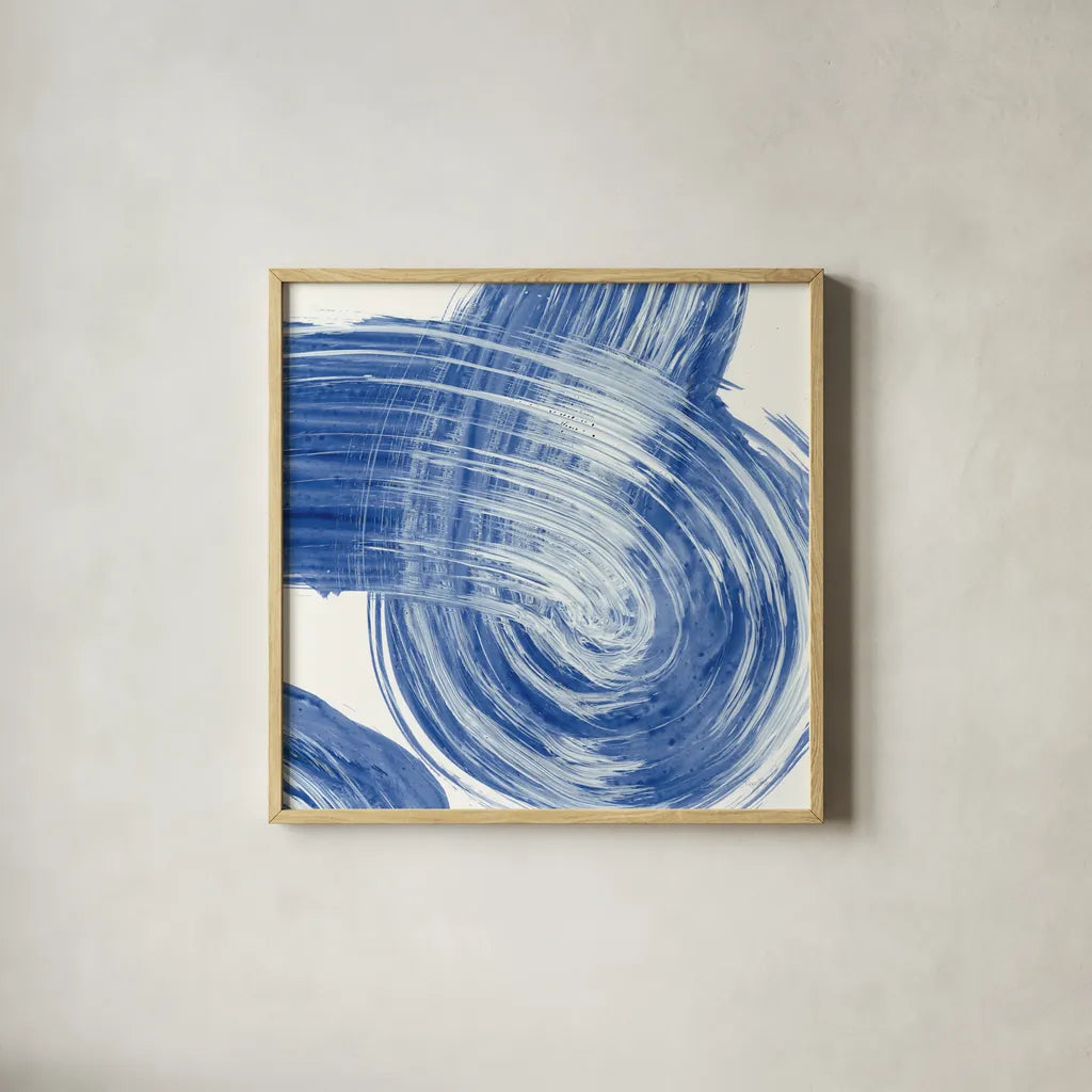 Swirl IV by Piper Rhue. Shown in a natural wood glass frame for a timeless modern aesthetic. Available as an archival giclee rolled canvas, fine art paper, or poster print. SKU 34505a.