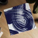 Swirl IV Navy by Piper Rhue. Shown as a detailed flat fine art print, highlighting archival giclee quality. Available as an archival giclee rolled canvas, fine art paper, or poster print. SKU 88497a.