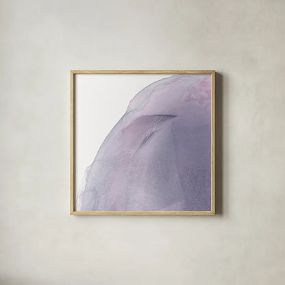 Swish of Magenta I by Piper Rhue. Shown in a natural wood glass frame for a timeless modern aesthetic. Available as an archival giclee rolled canvas, fine art paper, or poster print. SKU 34926a.