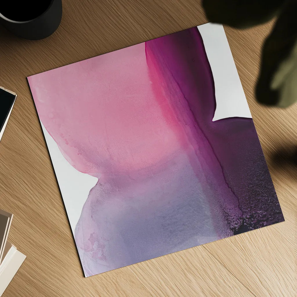 Swish of Magenta II by Piper Rhue. Shown as a detailed flat fine art print, highlighting archival giclee quality. Available as an archival giclee rolled canvas, fine art paper, or poster print. SKU 34927a.