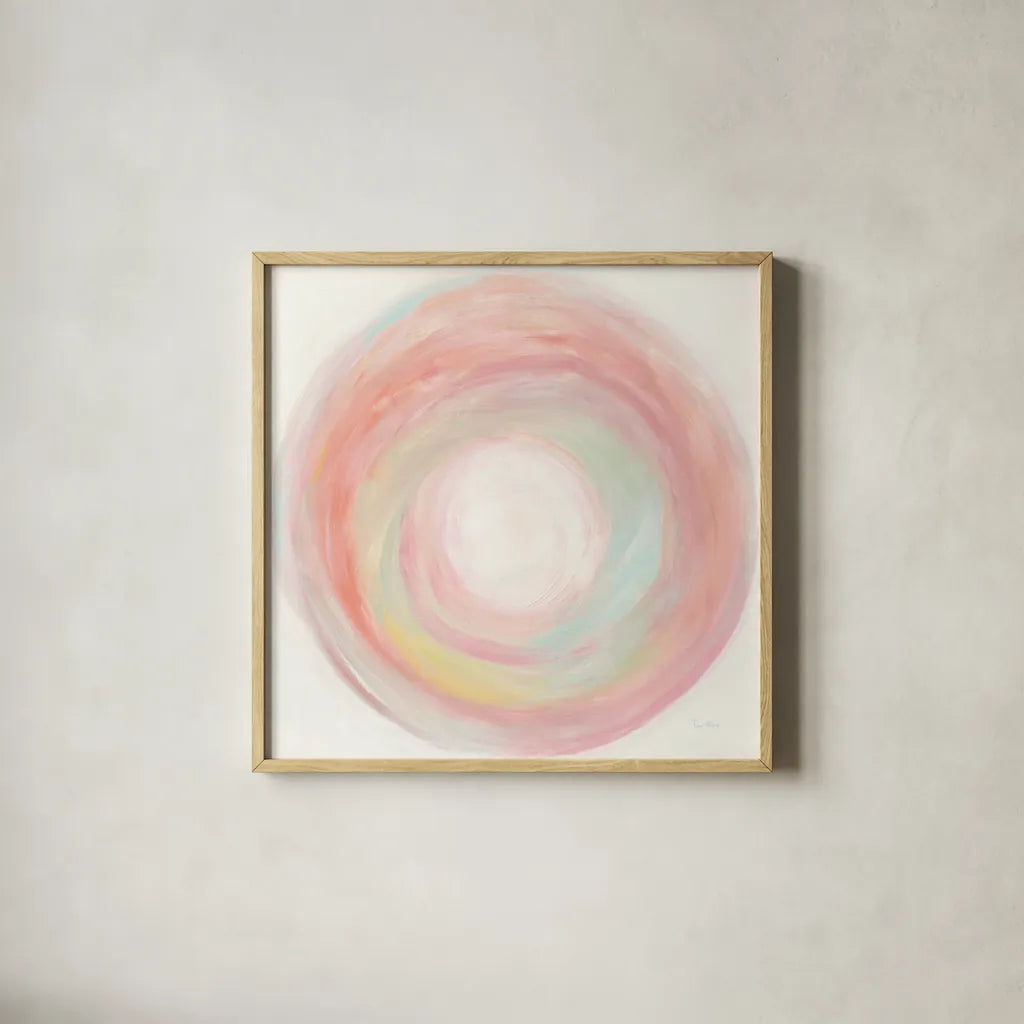 Tropical Swirl I by Piper Rhue. Shown in a natural wood glass frame for a timeless modern aesthetic. Available as an archival giclee rolled canvas, fine art paper, or poster print. SKU 52190a.