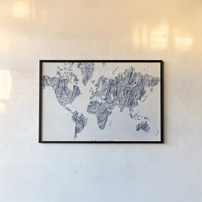 World on a String by Piper Rhue. shown as a paper print in a black flame. Available as a archival giclee rolled canvas, fine art paper, or poster print. SKU 30568i.