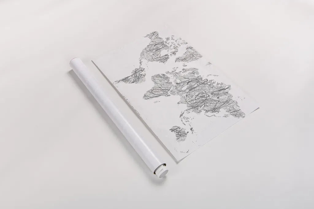 World on a String Neutral by Piper Rhue. shown as a rolled paper print. Available as archival giclee rolled canvas, fine art paper, or poster print. SKU 38804i.