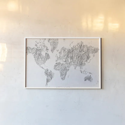 World on a String Neutral by Piper Rhue. shown as a paper print in a white frame. Available as a archival giclee rolled canvas, fine art paper, or poster print. SKU 38804i.