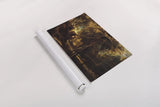 A Forest at Dawn with a Deer Hunt by Public Domain. shown as a rolled paper print. Available as archival giclee rolled canvas, fine art paper, or poster print. SKU 95528i.