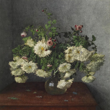 Bouquet of Chrysanthemum and Daisies by Public Domain. SKU 96756a. Archival Giclee Fine art print for wall decor.