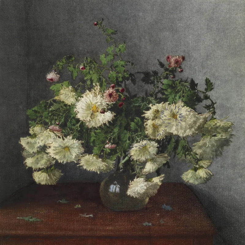 Bouquet of Chrysanthemum and Daisies by Public Domain. SKU 96756a. Archival Giclee Fine art print for wall decor.